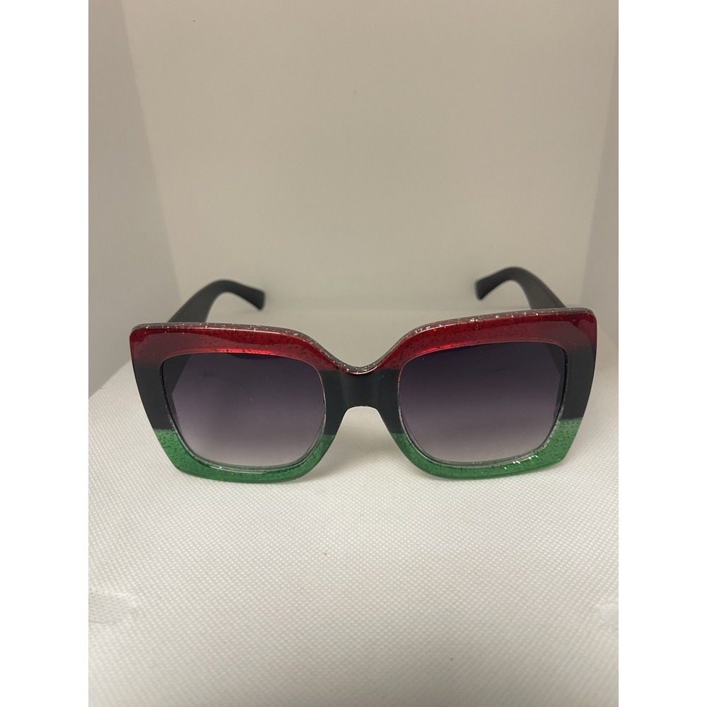 Oversize Sunglasses Exaggerated Retro Large Square Thick Red black green L-12